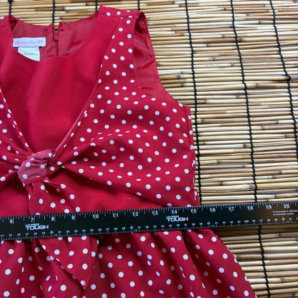 Bonnie Jean Girls Red Polka Dot Sleeveless Knot Front Dress Size 16‎ R49686-DV